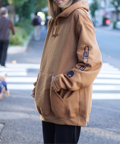 C.E.L.STORE（セルストア）の「CARHARTT / カーハート LOGO GRAPHIC HOODED SWEAT K288（パーカー・メンズ・チャコール/ヘザーグレー/ブラック/ブラウン・LARGE/MEDIUM/X-LARGE）」の4枚目の写真
