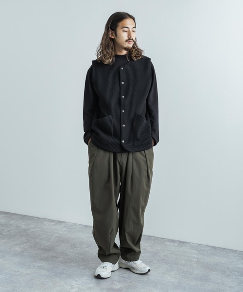Audience(オーディエンス)の「日本製 コットンキルト ノーカラースナップベスト AUD7047(ベスト・メンズ・ブラック/ネイビー/オリーブ/オリーブ系/ブラック系/チャコール・M/XL/L)」の11枚目の写真