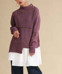 osharewalker | 『異素材ドッキングアシンメトリーニット』(ニット/セーター)