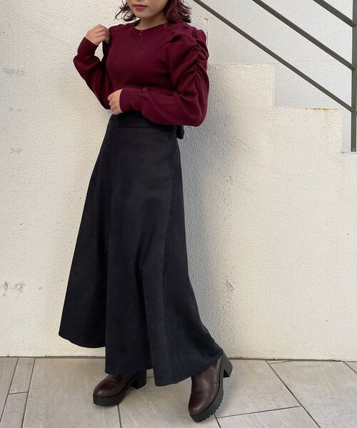 MAJESTIC LEGON（マジェスティックレゴン）の「2wayハイウエストスカート（スカート・レディース・アイボリー/ブラウン系その他2/ブラウン/ブラック/ベージュ系その他2/ブルー系その他4・SMALL/MEDIUM）」の3枚目の写真