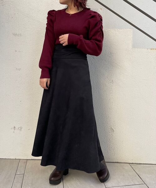 MAJESTIC LEGON（マジェスティックレゴン）の「2wayハイウエストスカート（スカート・レディース・アイボリー/ブラウン系その他2/ブラウン/ブラック/ベージュ系その他2/ブルー系その他4・SMALL/MEDIUM）」の9枚目の写真