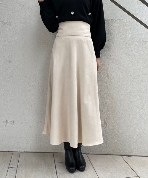 MAJESTIC LEGON（マジェスティックレゴン）の「2wayハイウエストスカート（スカート・レディース・アイボリー/ブラウン系その他2/ブラウン/ブラック/ベージュ系その他2/ブルー系その他4・SMALL/MEDIUM）」の18枚目の写真