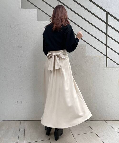 MAJESTIC LEGON（マジェスティックレゴン）の「2wayハイウエストスカート（スカート・レディース・アイボリー/ブラウン系その他2/ブラウン/ブラック/ベージュ系その他2/ブルー系その他4・SMALL/MEDIUM）」の21枚目の写真
