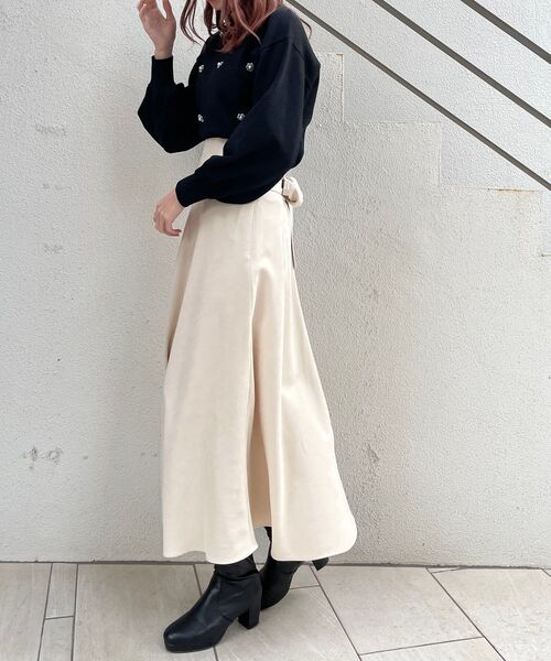 MAJESTIC LEGON（マジェスティックレゴン）の「2wayハイウエストスカート（スカート・レディース・アイボリー/ブラウン系その他2/ブラウン/ブラック/ベージュ系その他2/ブルー系その他4・SMALL/MEDIUM）」の22枚目の写真