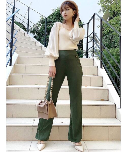 RESEXXY（リゼクシー）の「チュールパフニットTOPS（ニット/セーター・レディース・オフホワイト/ブラック/ブラウン・FREE）」の7枚目の写真