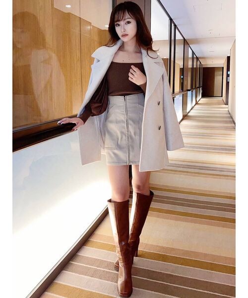 RESEXXY（リゼクシー）の「チュールパフニットTOPS（ニット/セーター・レディース・オフホワイト/ブラック/ブラウン・FREE）」の14枚目の写真