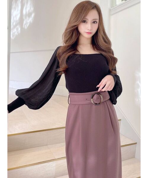 RESEXXY（リゼクシー）の「チュールパフニットTOPS（ニット/セーター・レディース・オフホワイト/ブラック/ブラウン・FREE）」の19枚目の写真