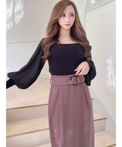 RESEXXY（リゼクシー）の「チュールパフニットTOPS（ニット/セーター・レディース・オフホワイト/ブラック/ブラウン・FREE）」の20枚目の写真