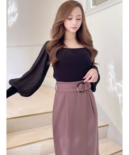 RESEXXY（リゼクシー）の「チュールパフニットTOPS（ニット/セーター・レディース・オフホワイト/ブラック/ブラウン・FREE）」の21枚目の写真