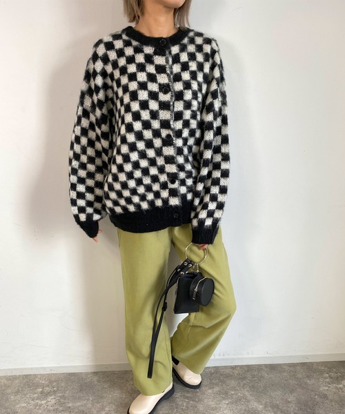 MLI'A（エムリア）の「アソート柄モヘアライク2Wayニットカーディガン（ニット/セーター・レディース・ホワイト×ブラック/ブラック系その他・M）」の8枚目の写真