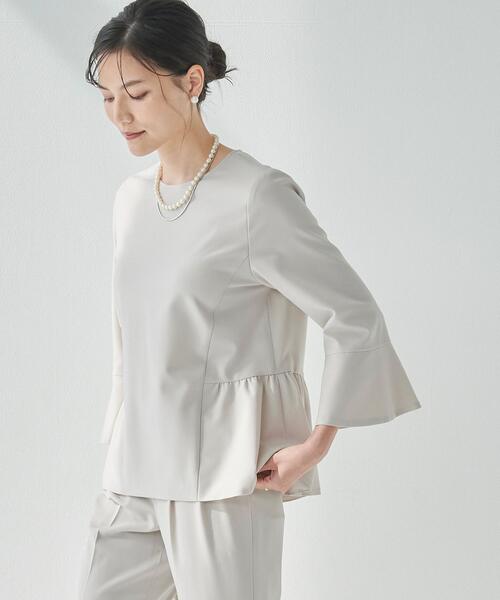 green label relaxing(グリーンレーベルリラクシング)の「< VERY × green label relaxing >パウドレ ペプラム ブラウス -ウォッシャブル・ストレッチ・防シワ- ◇No01◇(シャツ/ブラウス・レディース・ブラック/ネイビー/オフホワイト/ライム/ナチュラル・FREE)」の11枚目の写真
