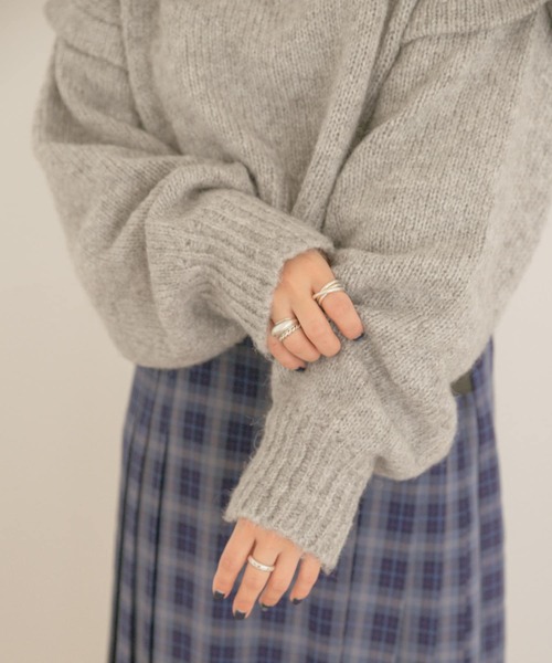 ITEMS URBANRESEARCH(アイテムズ アーバンリサーチ)の「ハイネックショートニット(ニット/セーター・レディース・チャコールグレー/グレー/グリーン・FREE)」の9枚目の写真