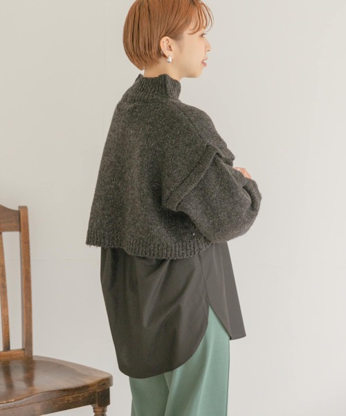 ITEMS URBANRESEARCH(アイテムズ アーバンリサーチ)の「ハイネックショートニット(ニット/セーター・レディース・チャコールグレー/グレー/グリーン・FREE)」の14枚目の写真