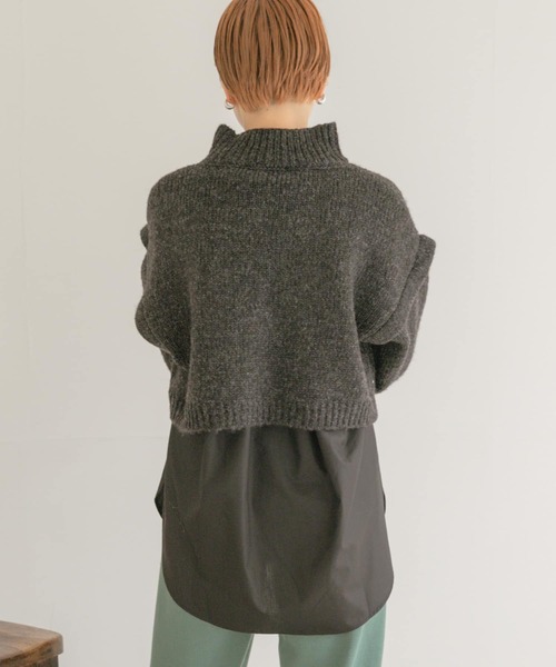ITEMS URBANRESEARCH(アイテムズ アーバンリサーチ)の「ハイネックショートニット(ニット/セーター・レディース・チャコールグレー/グレー/グリーン・FREE)」の15枚目の写真