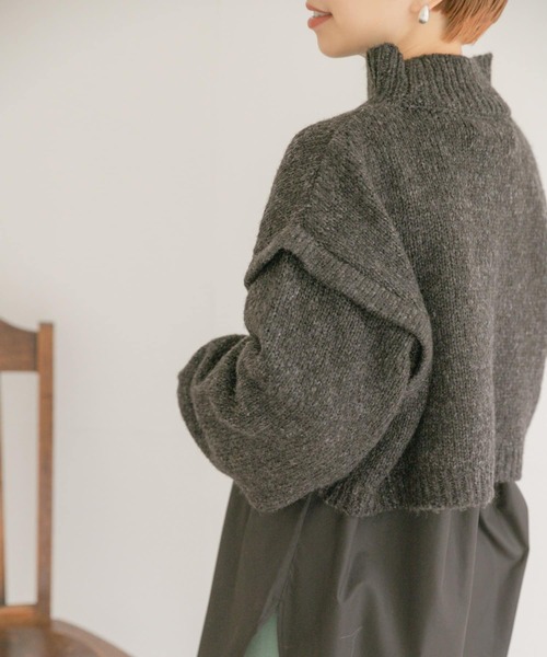 ITEMS URBANRESEARCH(アイテムズ アーバンリサーチ)の「ハイネックショートニット(ニット/セーター・レディース・チャコールグレー/グレー/グリーン・FREE)」の16枚目の写真