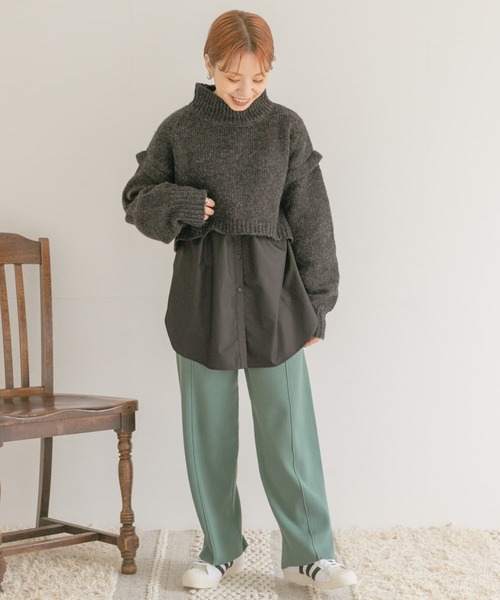 ITEMS URBANRESEARCH(アイテムズ アーバンリサーチ)の「ハイネックショートニット(ニット/セーター・レディース・チャコールグレー/グレー/グリーン・FREE)」の18枚目の写真