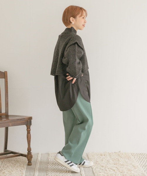 ITEMS URBANRESEARCH(アイテムズ アーバンリサーチ)の「ハイネックショートニット(ニット/セーター・レディース・チャコールグレー/グレー/グリーン・FREE)」の20枚目の写真