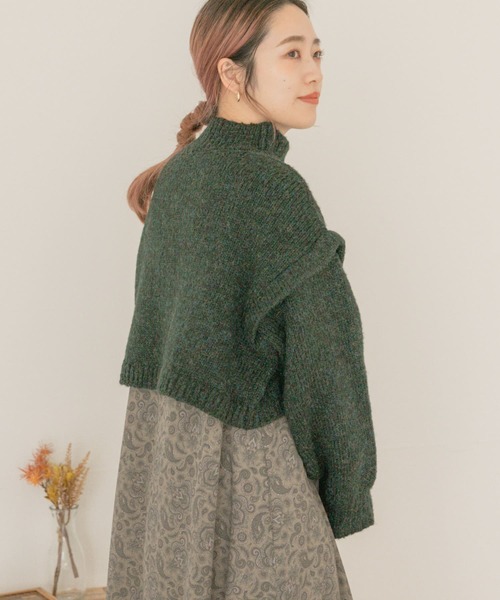 ITEMS URBANRESEARCH(アイテムズ アーバンリサーチ)の「ハイネックショートニット(ニット/セーター・レディース・チャコールグレー/グレー/グリーン・FREE)」の22枚目の写真