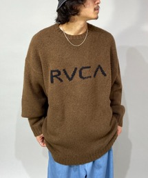 RVCA ブラック セーター XS セール】RVCA/ルーカ ロゴニット クルーネックアクリルニット