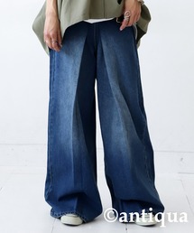 antiqua | タックワイドパンツ(デニムパンツ)