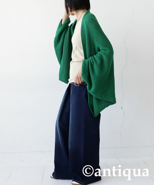 antiqua(アンティカ)の「タックワイドパンツ(デニムパンツ・レディース・ブルー/インディゴブルー・M/L)」の14枚目の写真