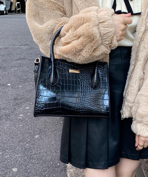 INGNI（イング）の「クロコミニショルダーBAG（トートバッグ・レディース・アイボリー/ブラック/ミント・ONE SIZE）」の3枚目の写真