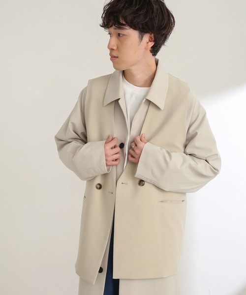 SENSE OF PLACE by URBAN RESEARCH(センスオブプレイスバイアーバンリサーチ)の「『セットアップ対応』 ダブルテーラードベスト(ベスト・メンズ・ブラック/ライトベージュ・MEDIUM/LARGE)」の7枚目の写真