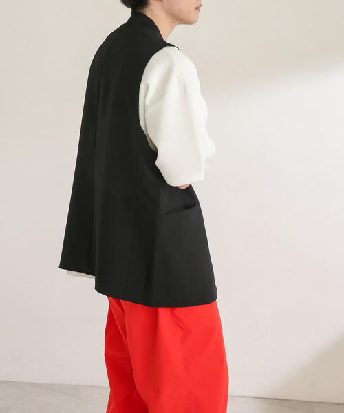 SENSE OF PLACE by URBAN RESEARCH(センスオブプレイスバイアーバンリサーチ)の「『セットアップ対応』 ダブルテーラードベスト(ベスト・メンズ・ブラック/ライトベージュ・MEDIUM/LARGE)」の12枚目の写真