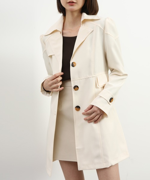 BLANC FICELLE(ブランフィセル)の「ステンカラーコート(ステンカラーコート・レディース・レッド/ベージュ/アイボリー・XXX-LARGE/SMALL/X-LARGE/LARGE)」の11枚目の写真