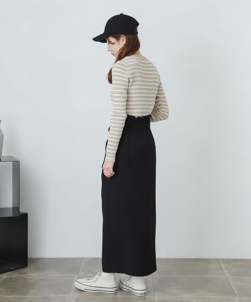 SENSE OF PLACE by URBAN RESEARCH（センスオブプレイスバイアーバンリサーチ）の「『XS・TALL展開あり』カルゼハイウエストラップスカート（スカート・レディース・ライトベージュ/グリーン/ブラック・SMALL/TALL/X-SMALL/MEDIUM）」の18枚目の写真