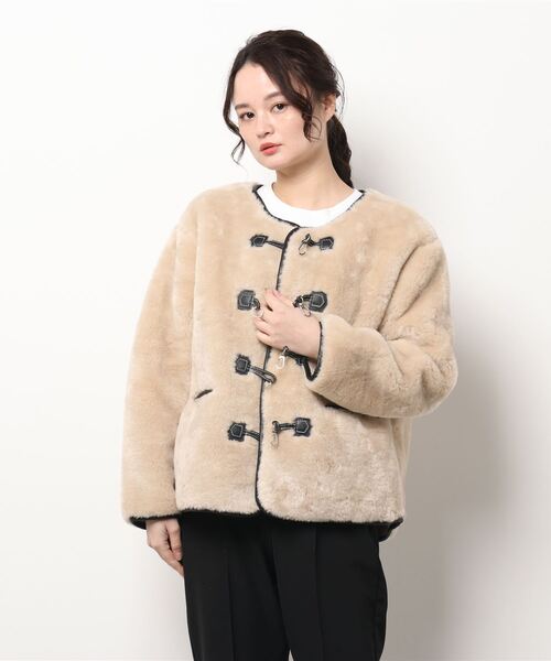 aimoha（アイモハ）の「レトロモフモフノーカラージャケット (AW)（ノーカラージャケット・レディース・ホワイト/キャメル・MEDIUM/LARGE）」の20枚目の写真