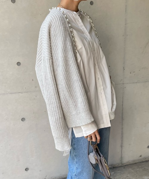 【一部WEB限定カラー】SSパールニットカーディガン