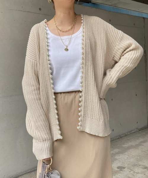【一部WEB限定カラー】SSパールニットカーディガン