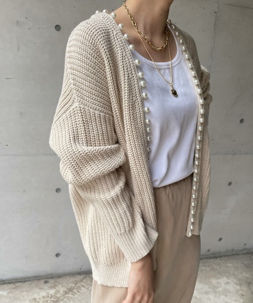 【一部WEB限定カラー】SSパールニットカーディガン
