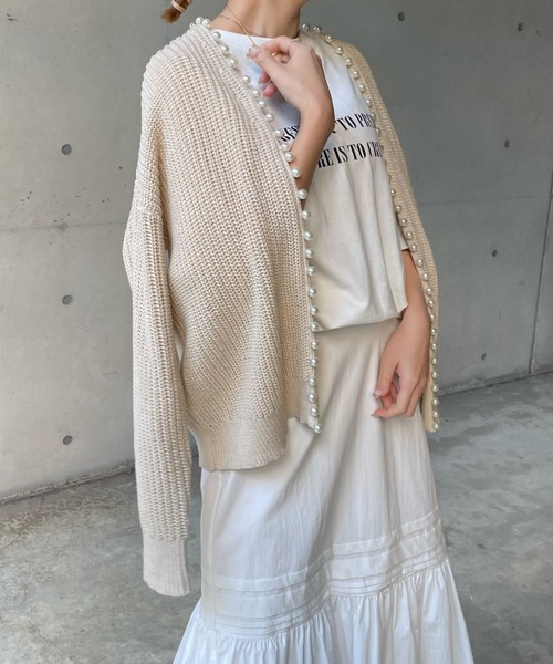 【一部WEB限定カラー】SSパールニットカーディガン