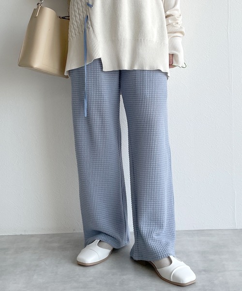 w closet（ダブルクローゼット）の「【SETUP対応】イージーパンツ（その他パンツ・レディース・キナリ/ライム/ブルー・FREE）」の3枚目の写真