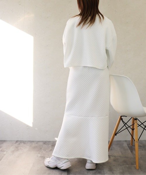 Per sist ence(パーシエンス)の「Per sist ence/パーシエンス カットキルティング マーメイドスカート(スカート・レディース・オフホワイト/グレー/ブラック・FREE)」の16枚目の写真