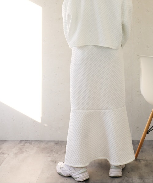 Per sist ence(パーシエンス)の「Per sist ence/パーシエンス カットキルティング マーメイドスカート(スカート・レディース・オフホワイト/グレー/ブラック・FREE)」の17枚目の写真
