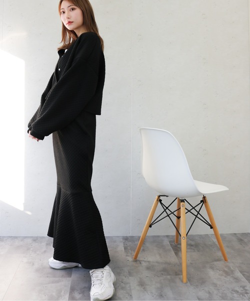 Per sist ence(パーシエンス)の「Per sist ence/パーシエンス カットキルティング マーメイドスカート(スカート・レディース・オフホワイト/グレー/ブラック・FREE)」の19枚目の写真