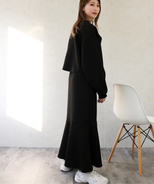 Per sist ence(パーシエンス)の「Per sist ence/パーシエンス カットキルティング マーメイドスカート(スカート・レディース・オフホワイト/グレー/ブラック・FREE)」の22枚目の写真