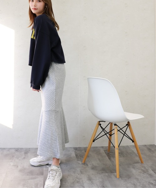 Per sist ence(パーシエンス)の「Per sist ence/パーシエンス カットキルティング マーメイドスカート(スカート・レディース・オフホワイト/グレー/ブラック・FREE)」の9枚目の写真