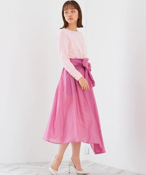 Tiara（ティアラ）の「綿シルクニットプルオーバー（ニット/セーター・レディース・ライトピンク/ピンク・FREE）」の3枚目の写真