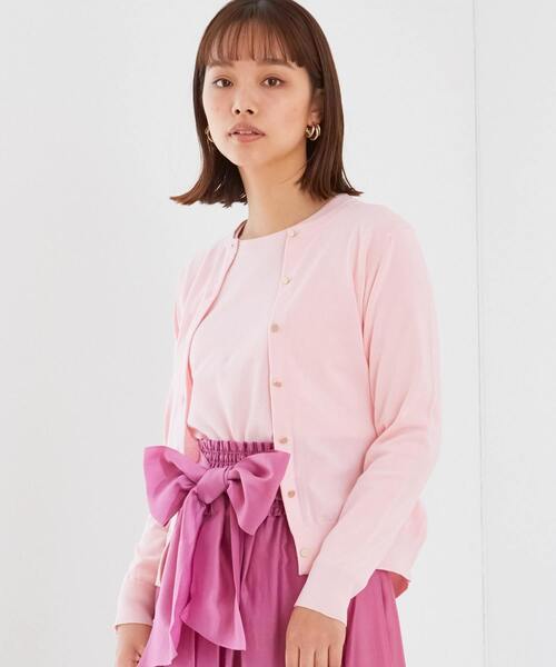 Tiara（ティアラ）の「綿シルクニットプルオーバー（ニット/セーター・レディース・ライトピンク/ピンク・FREE）」の4枚目の写真