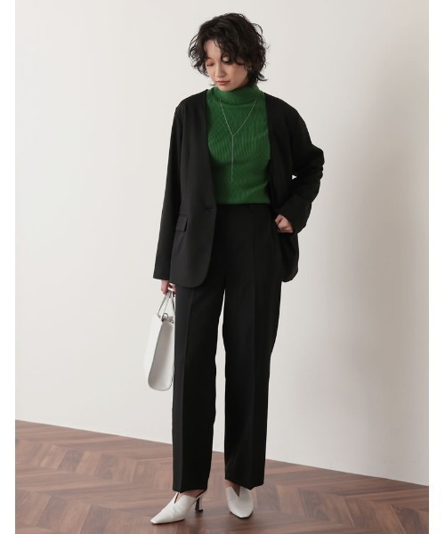 Re:EDIT（リエディ）の「2WAYカラーツイルスリーブアウトジャケット（ノーカラージャケット・レディース・オレンジ/ブルー/キャメル/アイボリー/ブラック・MEDIUM/LARGE）」の8枚目の写真