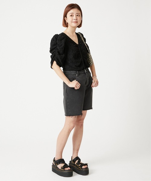 U by SPICK&SPAN(ユーバイスピックアンドスパン)の「フロントギャザーブラウス◆(シャツ/ブラウス・レディース・アイボリー/ブラック・FREE)」の12枚目の写真