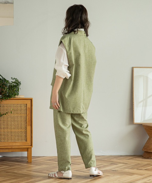 rectangle（レクタングル）の「テーラードロングジレベスト（ベスト・レディース・ベージュ/ピンク/グリーン・FREE）」の11枚目の写真