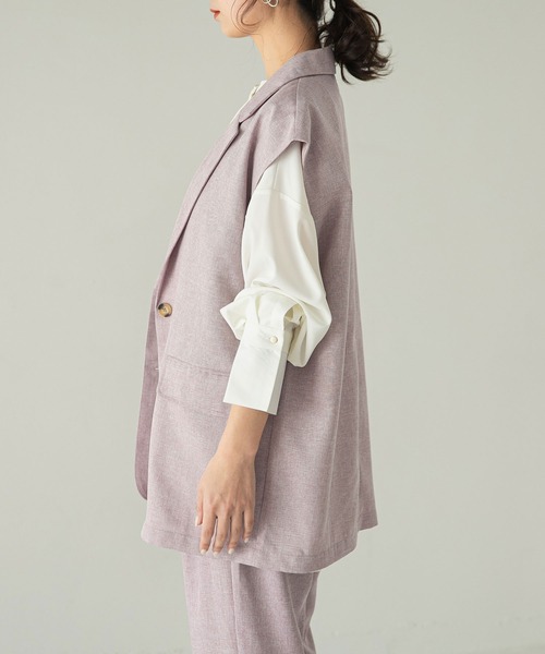 rectangle（レクタングル）の「テーラードロングジレベスト（ベスト・レディース・ベージュ/ピンク/グリーン・FREE）」の18枚目の写真