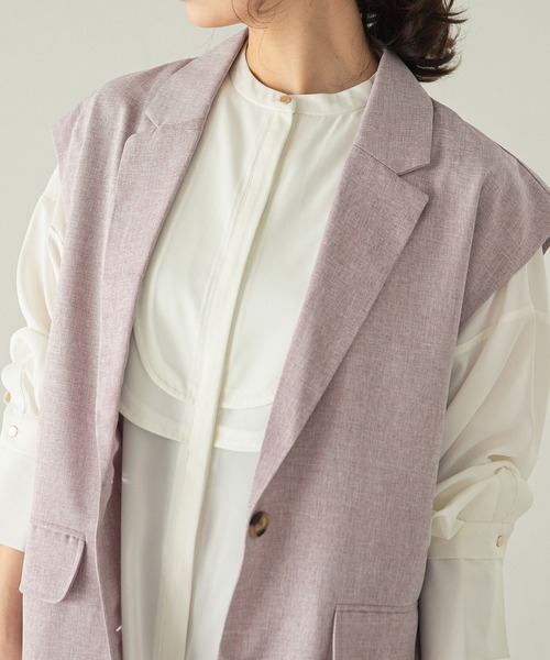 rectangle（レクタングル）の「テーラードロングジレベスト（ベスト・レディース・ベージュ/ピンク/グリーン・FREE）」の19枚目の写真