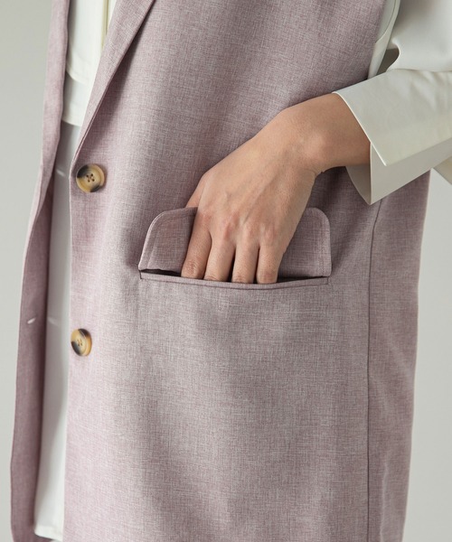 rectangle（レクタングル）の「テーラードロングジレベスト（ベスト・レディース・ベージュ/ピンク/グリーン・FREE）」の20枚目の写真