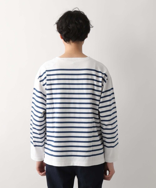 GLOBAL WORK（グローバルワーク）の「ボーダーバスクBIGTee/255810（Tシャツ/カットソー・メンズ・グレー/ネイビー/ブラウン・MEDIUM/SMALL/LARGE）」の10枚目の写真